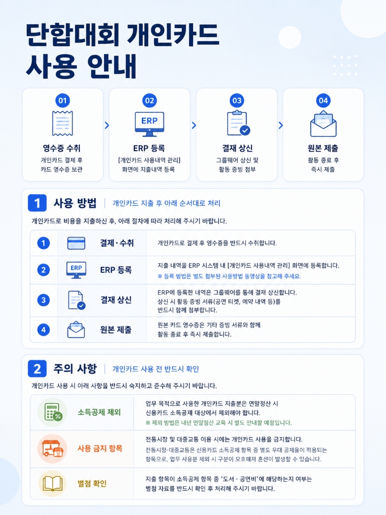 개인카드 사용 안내문